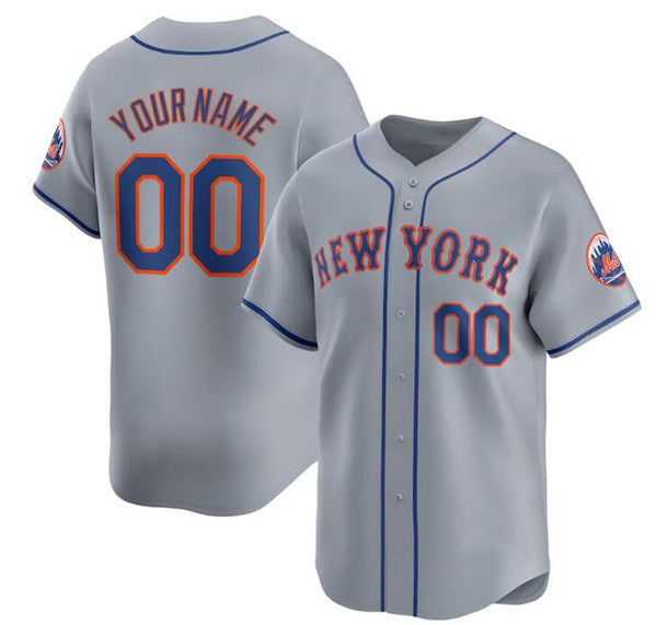 Cutsom New York Mets Active Player 2024 Gray MWATKINS Away Limited Stitched Jersey