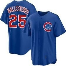Chicago Cubs #25 Moises ballesteros Blue MWATKINS Cool Base Stitched Jersey