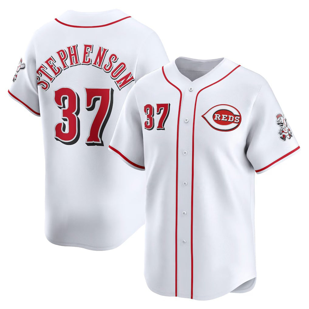 Cincinnati Reds #37 Tyler Stephenson White MWATKINS Home Limited Player Jersey