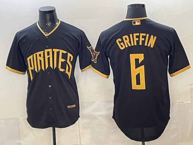 Pittsburgh Pirates #6 Konnor Griffin Black MWATKINS 2026 City Connect Stadium Stitched Jersey