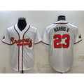 Atlanta Braves #23 Michael Harris II White Gold MWATKINS World Series Champions Program Cool Base Stitched Jersey