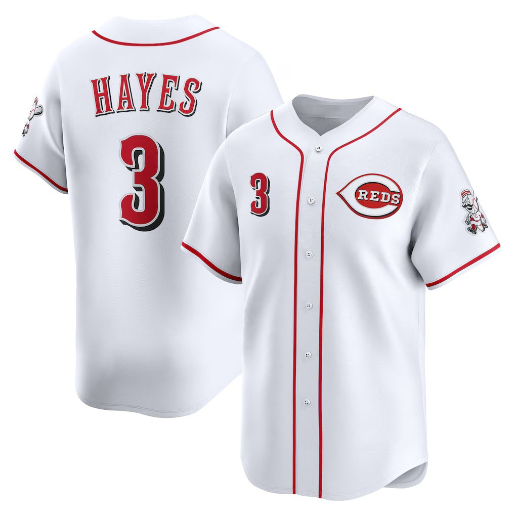 Cincinnati Reds #3 Ke'Bryan Hayes White MWATKINS Home Limited Player Jersey