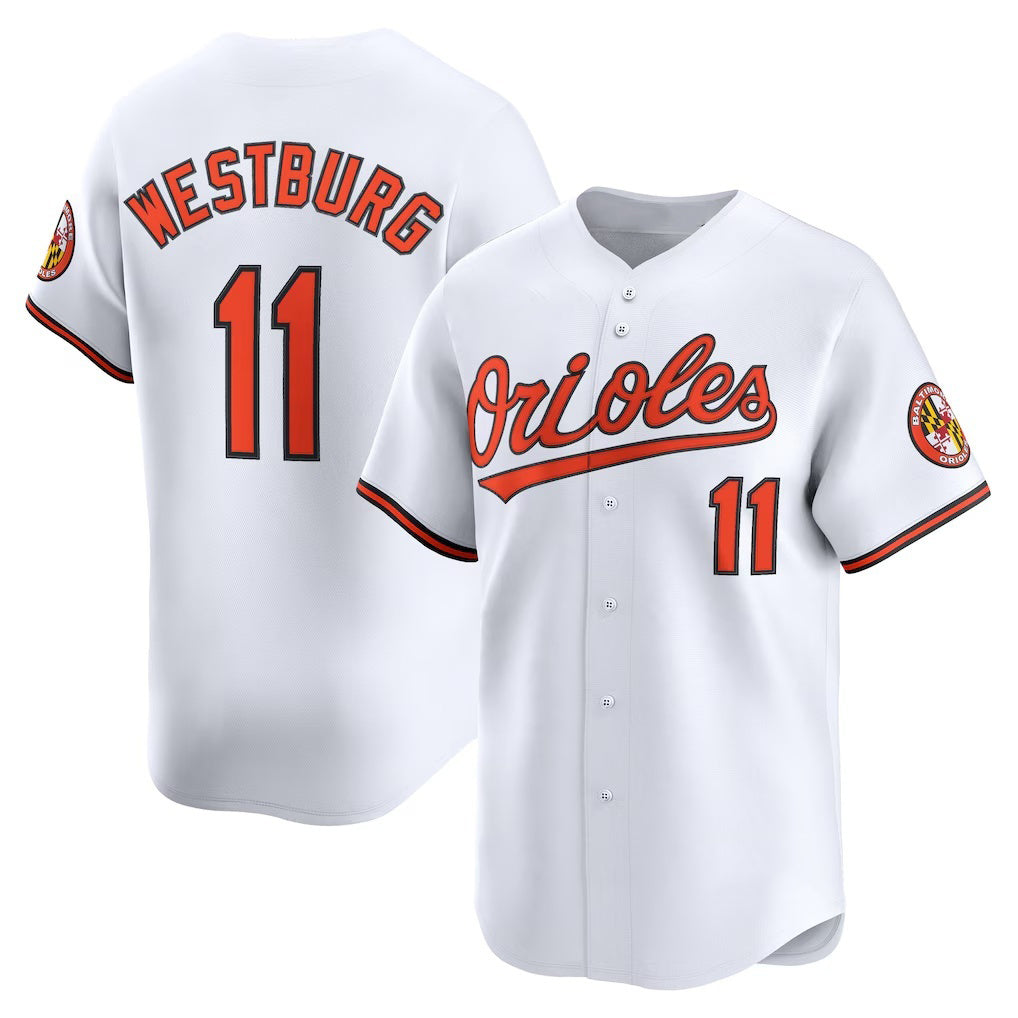 Baltimore Orioles #11 Jordan Westburg White MWATKINS Home Limited Player Jersey