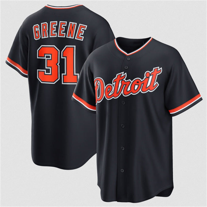 Detroit Tigers #31 Riley Greene Navy MWATKINS Alternate Stitched Jersey