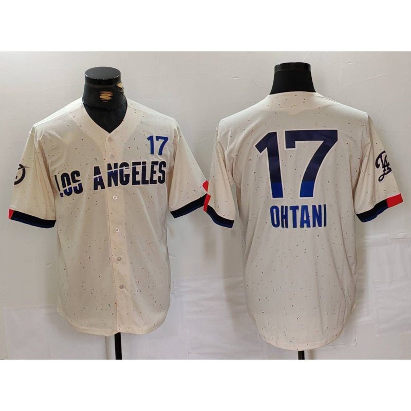 Los Angeles Dodgers #17 Shohei Ohtani Cream MWATKINS 2024 City Connect Limited Jersey