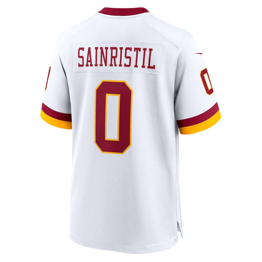 W.Commanders #0 Mike Sainristil White MWATKINS Game Jersey