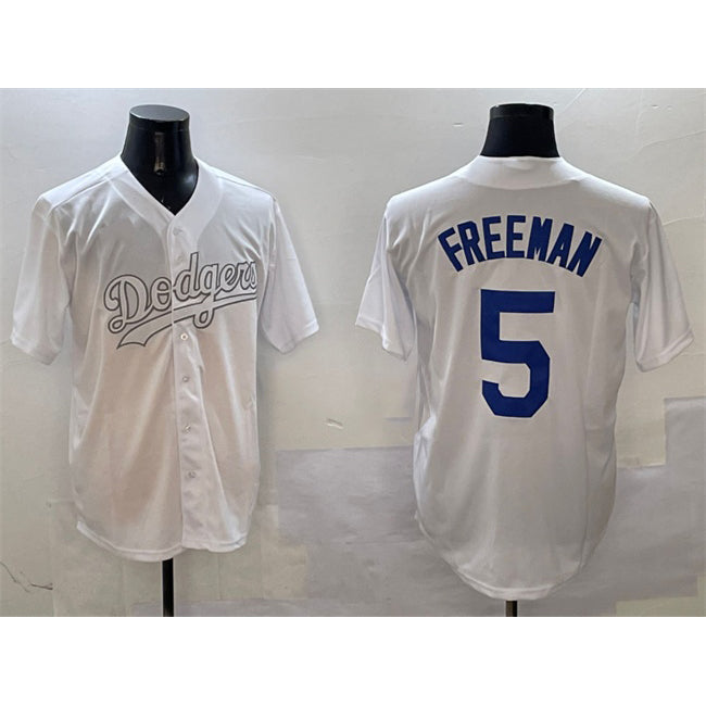 Los Angeles Dodgers #5 Freddie Freeman White MWATKINS Fashion Cool Base Stitched Jersey
