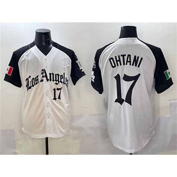 Los Angeles Dodgers #17 Shohei Ohtani White Black MWATKINS Mexico 2025 LA Gothic Style With Fernando Patch Vapor Premier Limited Stitched Jersey