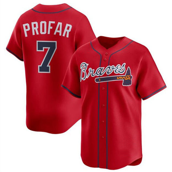 Atlanta Braves #7 Jurickson Profar Red MWATKINS 2025 Alternate Limited Stitched Jersey