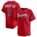 Atlanta Braves #7 Jurickson Profar Red MWATKINS 2025 Alternate Limited Stitched Jersey
