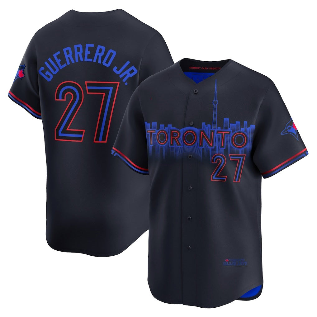 Toronto Blue Jays #27 Vladimir Guerrero Jr. Black MWATKINS 2024 City Connect Limited Player Jersey