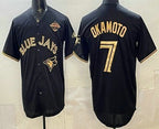 Toronto Blue Jays #7 Kazuma Okamoto Black Gold MWATKINS 2025 American League Champions Limited Stitched Jersey