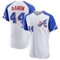 Atlanta Braves #44 Hank Aaron White MWATKINS 2023 City Connect Flex Base Stitched Jersey 2