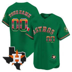Custom Houston Astros Mexico Texas Patch Vapor Premier Limited Jersey ¨C Green MWATKINS