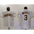 San Diego Padres #3 Jackson Merrill White MWATKINS With PS Patch Stitched Flex Base Jersey 2