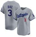 Los Angeles Dodgers #3 Edwin D¨ªaz Grey MWATKINS Cool Base Stitched Jersey