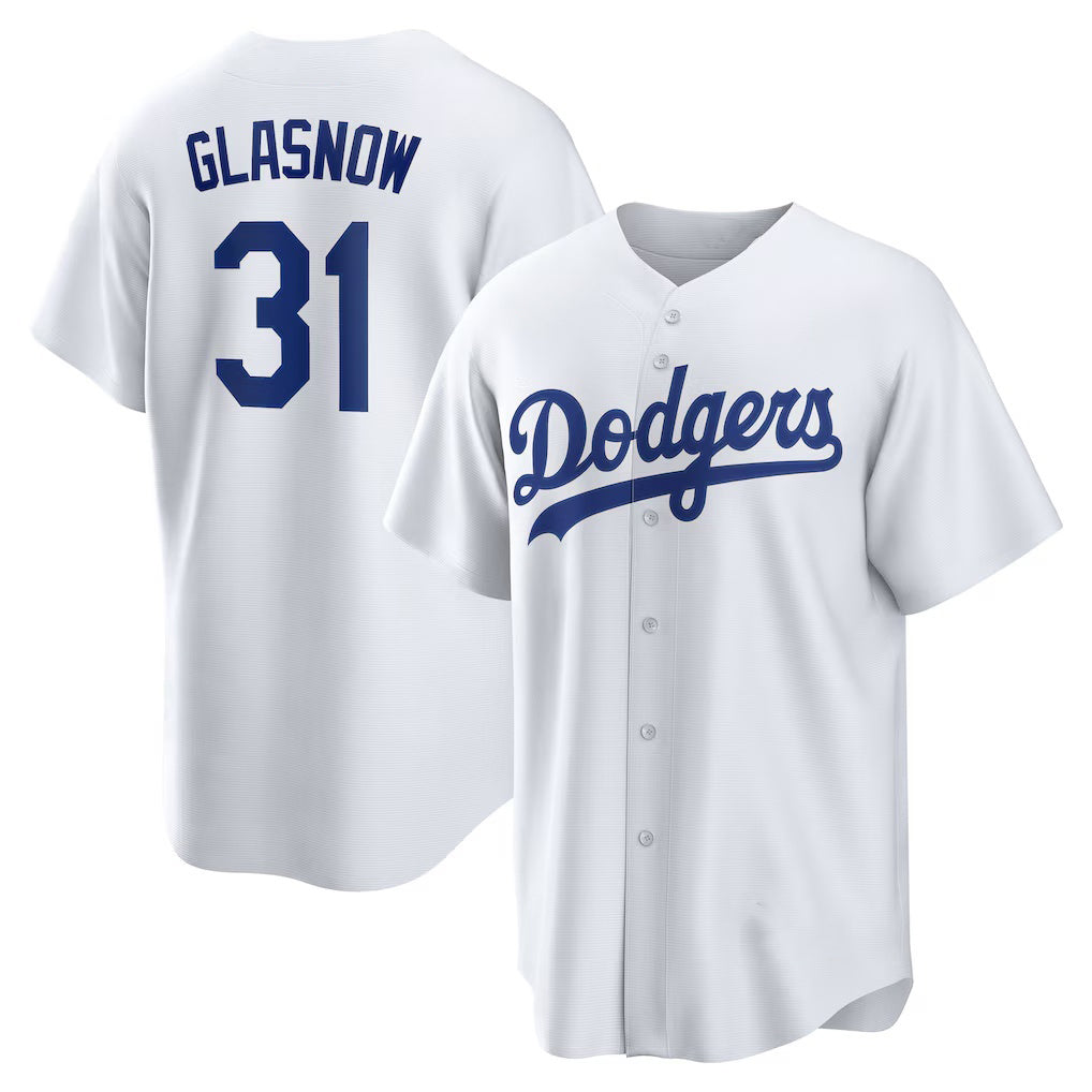 Los Angeles Dodgers #31 Tyler Glasnow White MWATKINS Home Replica Jersey
