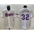 Texas Rangers #32 Evan Carter White MWATKINS 2023 World Series Champions Cool Base Jersey