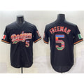 Los Angeles Dodgers #5 Freddie Freeman Black MWATKINS Mexico Cool Base Stitched Jersey