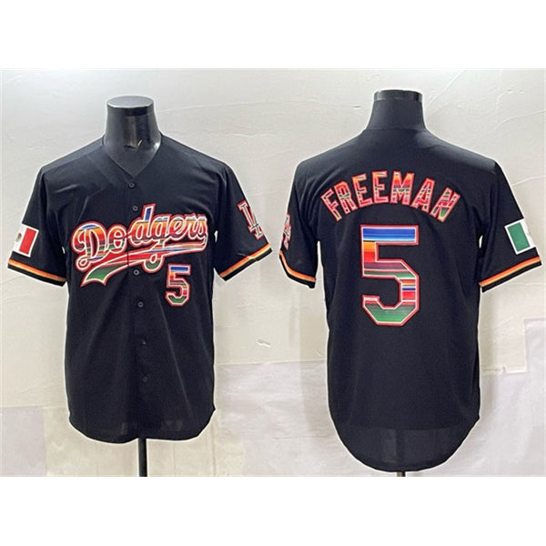 Los Angeles Dodgers #5 Freddie Freeman Black MWATKINS Mexico Cool Base Stitched Jersey