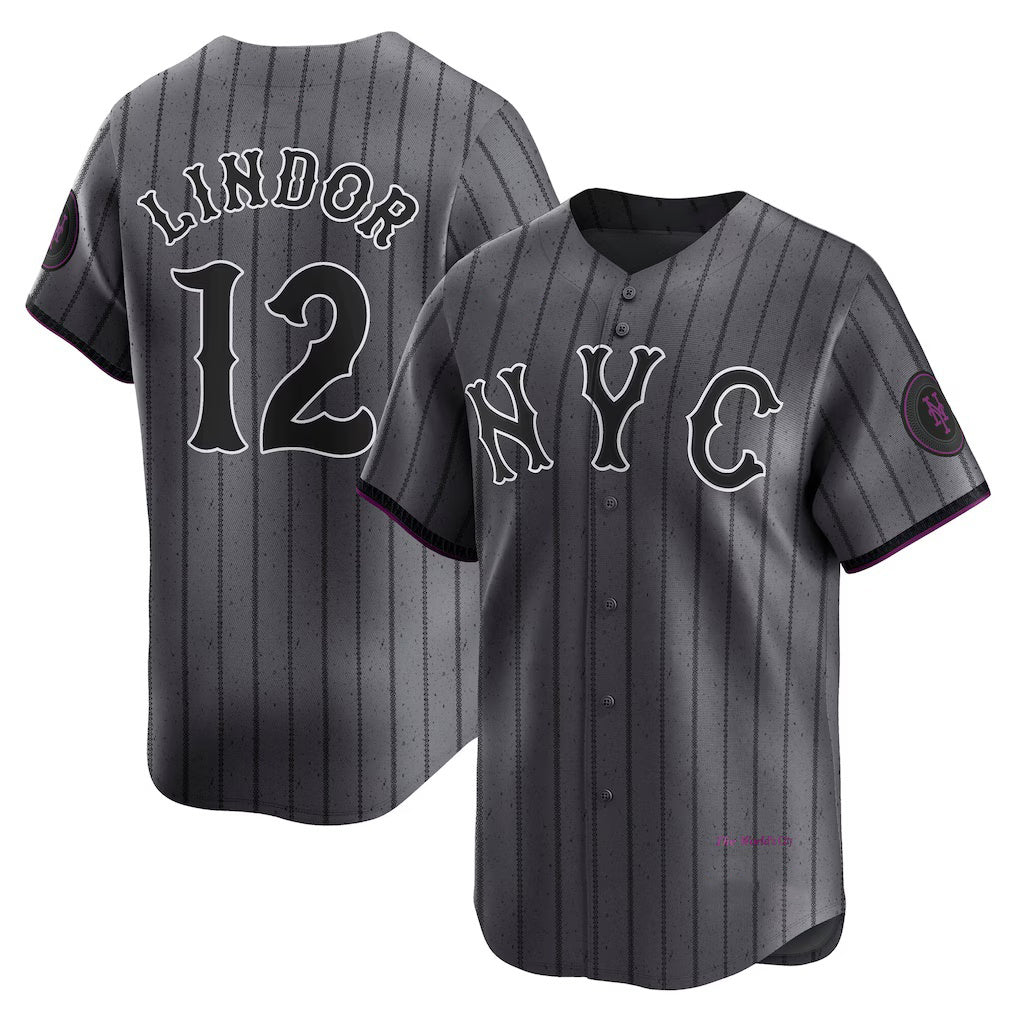 New York Mets #12 Francisco Lindor Gray MWATKINS City Connect Limited Player Jersey