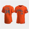 Houston Astros #34 Nolan Ryan Orange MWATKINS 60th Anniversary Flex Base Stitched Jersey