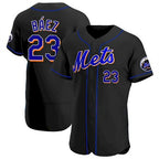 New York Mets #23 Javier Baez Black MWATKINS Anthentic Jersey