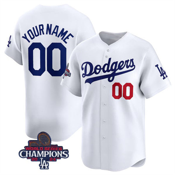 Custom Los Angeles Dodgers ACTIVE PLAYER White MWATKINS 2024 World Series Champions Home Limited Stitched Jersey