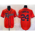 Detroit Tigers #24 Miguel Cabrera Orange MWATKINS With Patch Cool Base Stitched Jersey