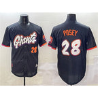 San Francisco Giants #28 Buster Posey Anthracite MWATKINS 2025 City Connect Limited Stitched Jersey