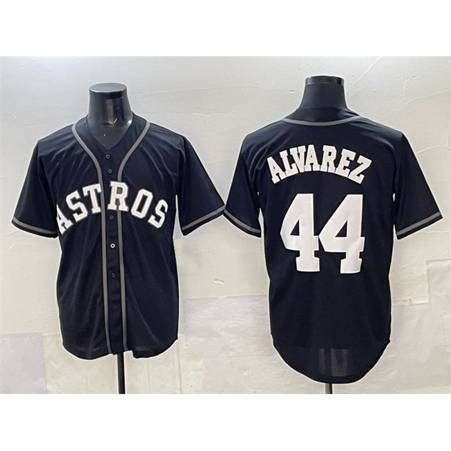Houston Astros #44 Yordan Alvarez Black MWATKINS Lights Out Limited Stitched Jersey