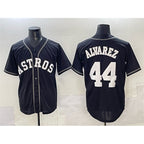 Houston Astros #44 Yordan Alvarez Black MWATKINS Lights Out Limited Stitched Jersey