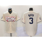 New York Yankees #3 Babe Ruth Cream MWATKINS Limited Stitched Jersey 2