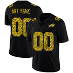 Custom B.Bills Black MWATKINS Leopard Print Fashion Vapor Limited Jersey