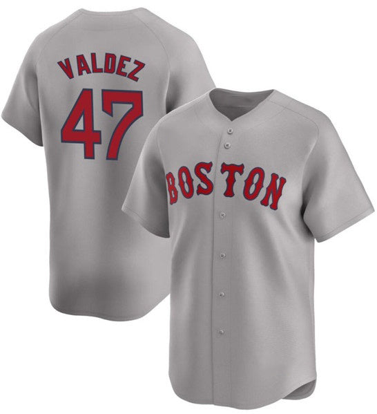 Boston Red Sox #47 Enmanuel Valdez Gray MWATKINS Cool Base Stitched Jersey