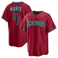 Arizona Diamondbacks #4 Ketel Marte Red MWATKINS Alternate 2 Replica Jersey