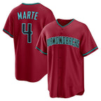 Arizona Diamondbacks #4 Ketel Marte Red MWATKINS Alternate 2 Replica Jersey