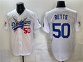 Los Angeles Dodgers x One Piece #50 Mookie Betts White MWATKINS Vapor Premier Limited Stitched Jersey