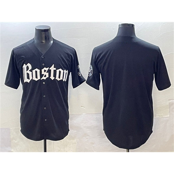 Boston Red Sox Blank Black MWATKINS Gothic Vapor Limited Stitched Jersey