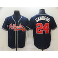 Atlanta Braves #24 Sanders Blue MWATKINS Game Jerseys