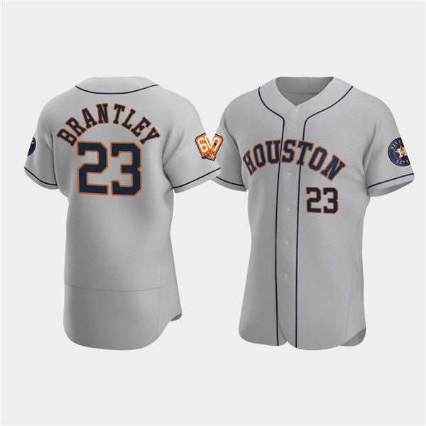 Houston Astros #23 Michael Brantley Gray MWATKINS 60th Anniversary Flex Base Stitched Jersey