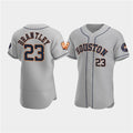 Houston Astros #23 Michael Brantley Gray MWATKINS 60th Anniversary Flex Base Stitched Jersey