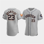 Houston Astros #23 Michael Brantley Gray MWATKINS 60th Anniversary Flex Base Stitched Jersey