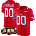Custom B.Bills Active Player Red MWATKINS 2023 F.U.S.E. AFC East Champions Ptach Stitched Jersey