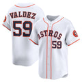 Houston Astros #59 Framber Valdez White MWATKINS Home Limited Player Jersey