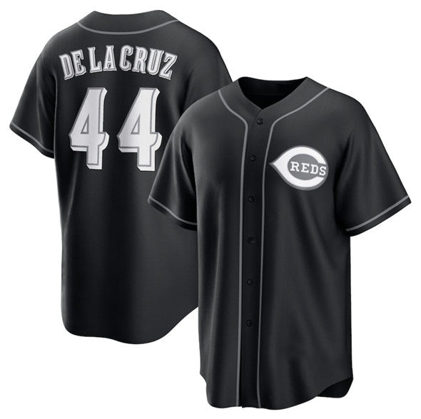 Cincinnati Reds #44 Elly De La Cruz Black MWATKINS Lights Out Limited Stitched Jersey