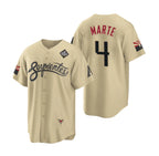 Arizona Diamondbacks #4 Ketel Marte Gold MWATKINS 2023 World Series City Connect Cool Base Stitched Jersey