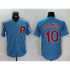 Philadelphia Phillies #10 J.T. Realmuto Blue MWATKINS Cool Base Stitched Jersey