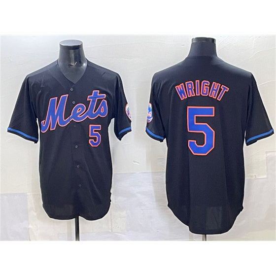 New York Mets #5 David Wright Black MWATKINS Limited Stitched Jersey