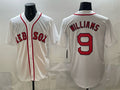 Boston Red Sox #9 Ted Williams White MWATKINS Cool Base Stitched Jersey